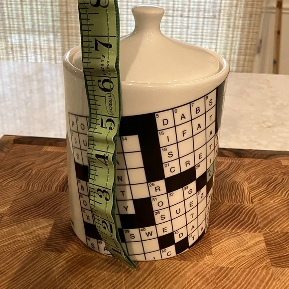 NYT Crossword Puzzle Coffee canister ceramic covered jar Fishs Eddy - Picture 8 of 10